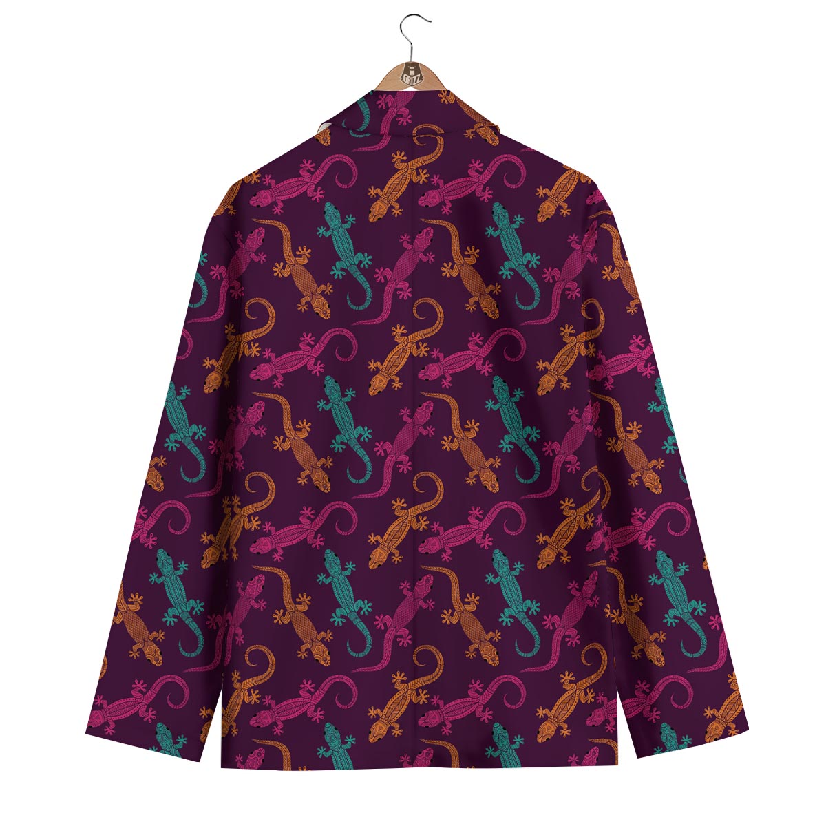 Lizard Pattern Print Men's Blazer-grizzshop