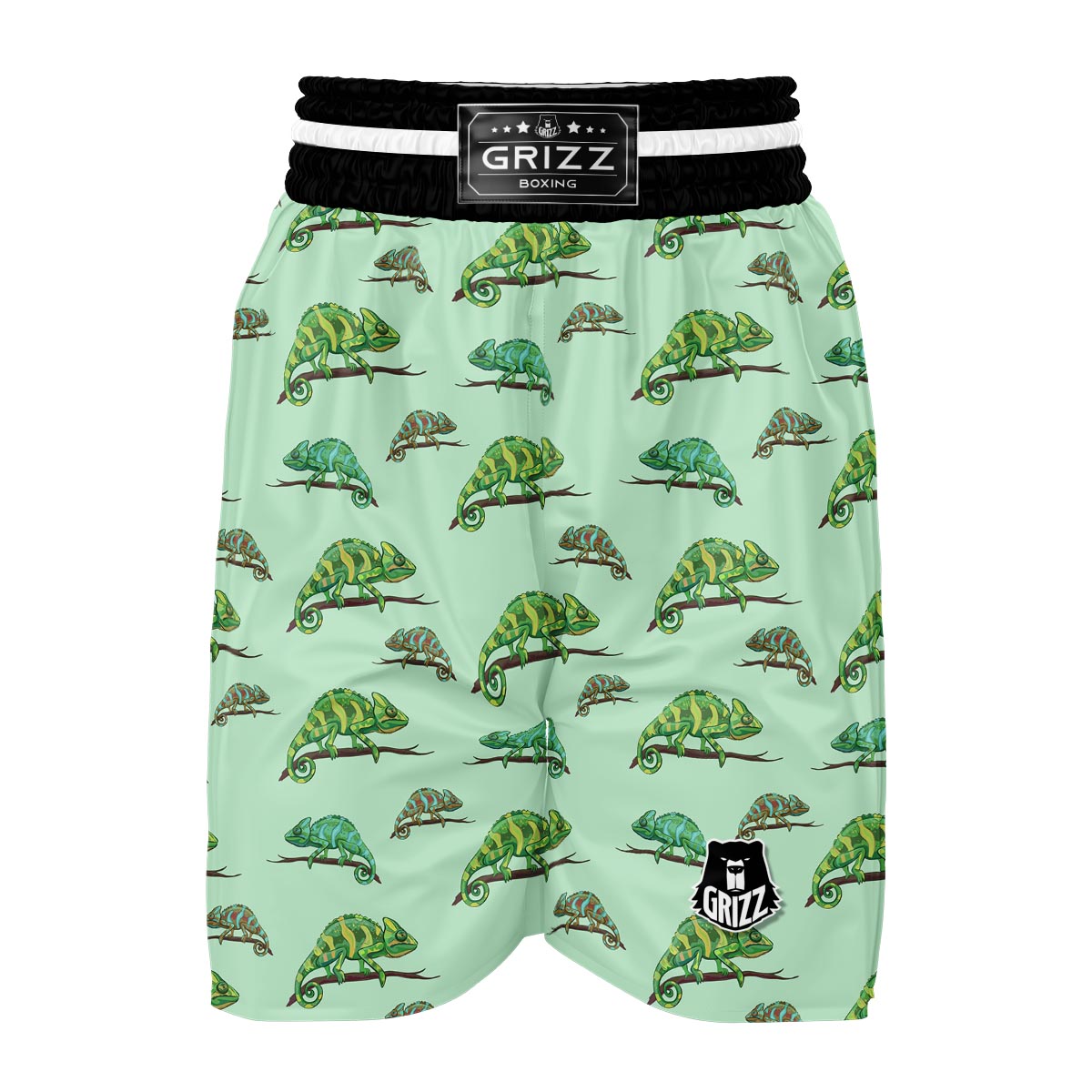 Lizard Print Pattern Boxing Shorts-grizzshop