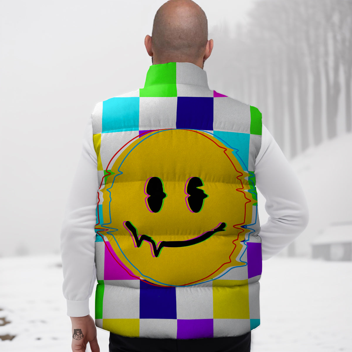 Lizard Print Pattern Down Vest-grizzshop