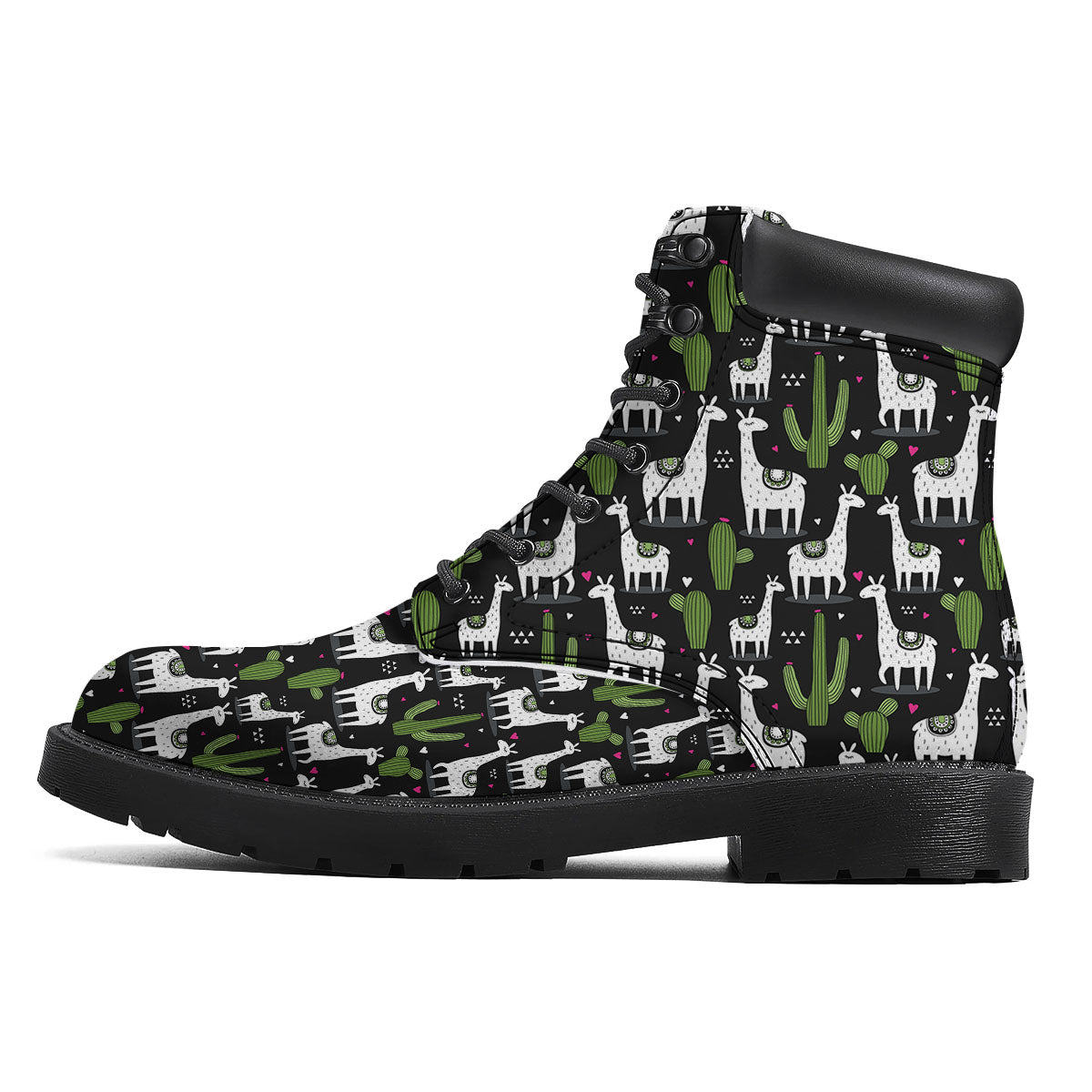 Llama And Cactus Print Pattern Boots-grizzshop