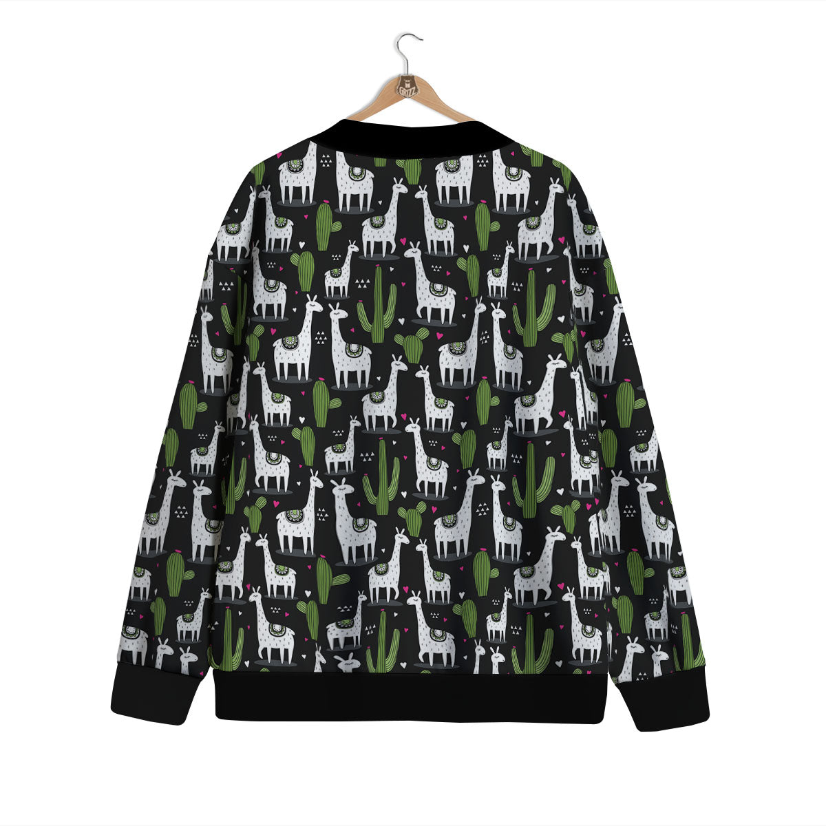 Llama And Cactus Print Pattern Cardigan-grizzshop