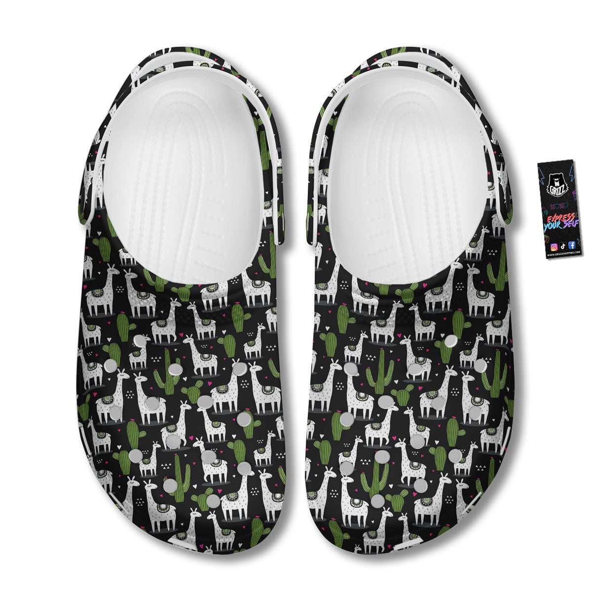 Llama And Cactus Print Pattern Clog-grizzshop