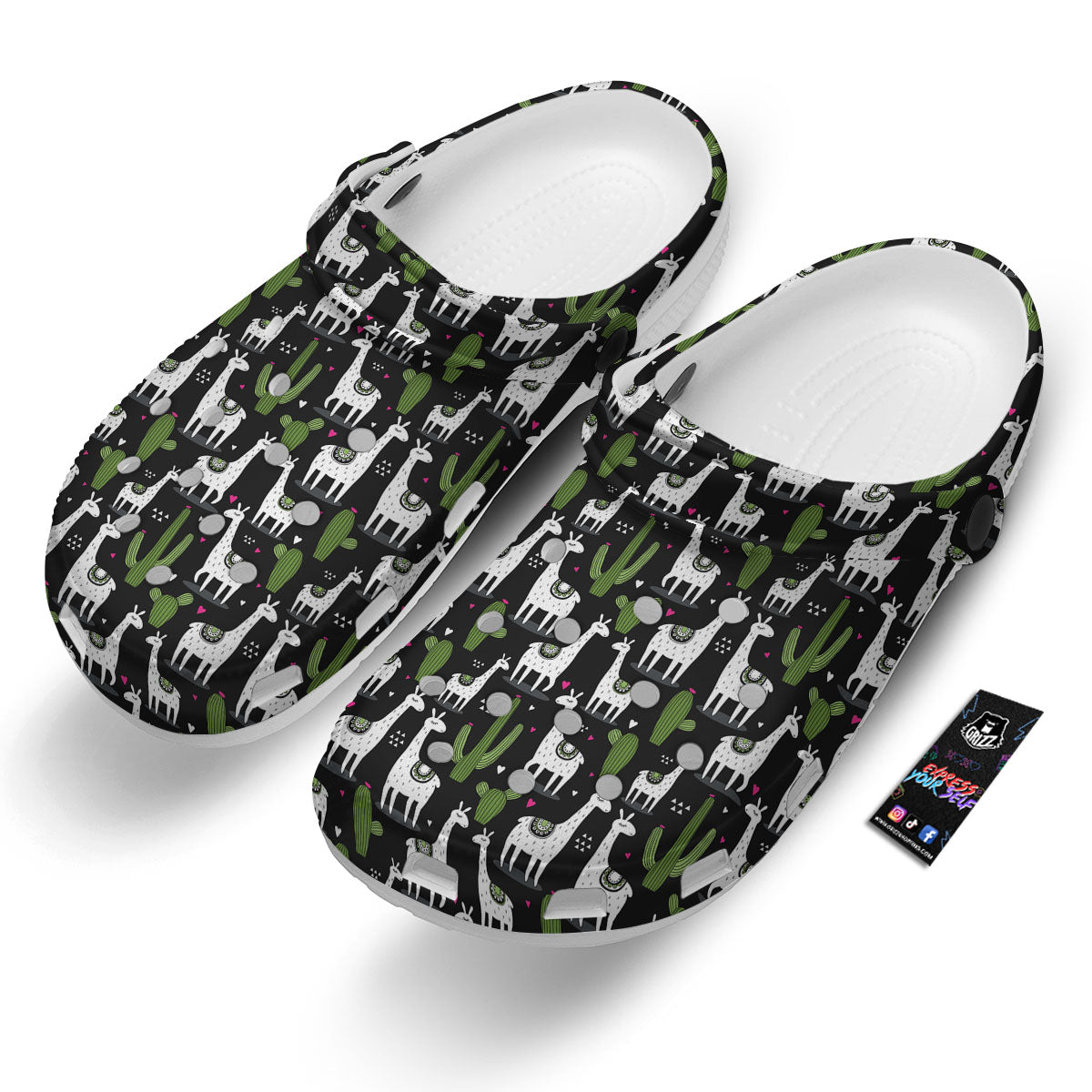 Llama And Cactus Print Pattern Clog-grizzshop