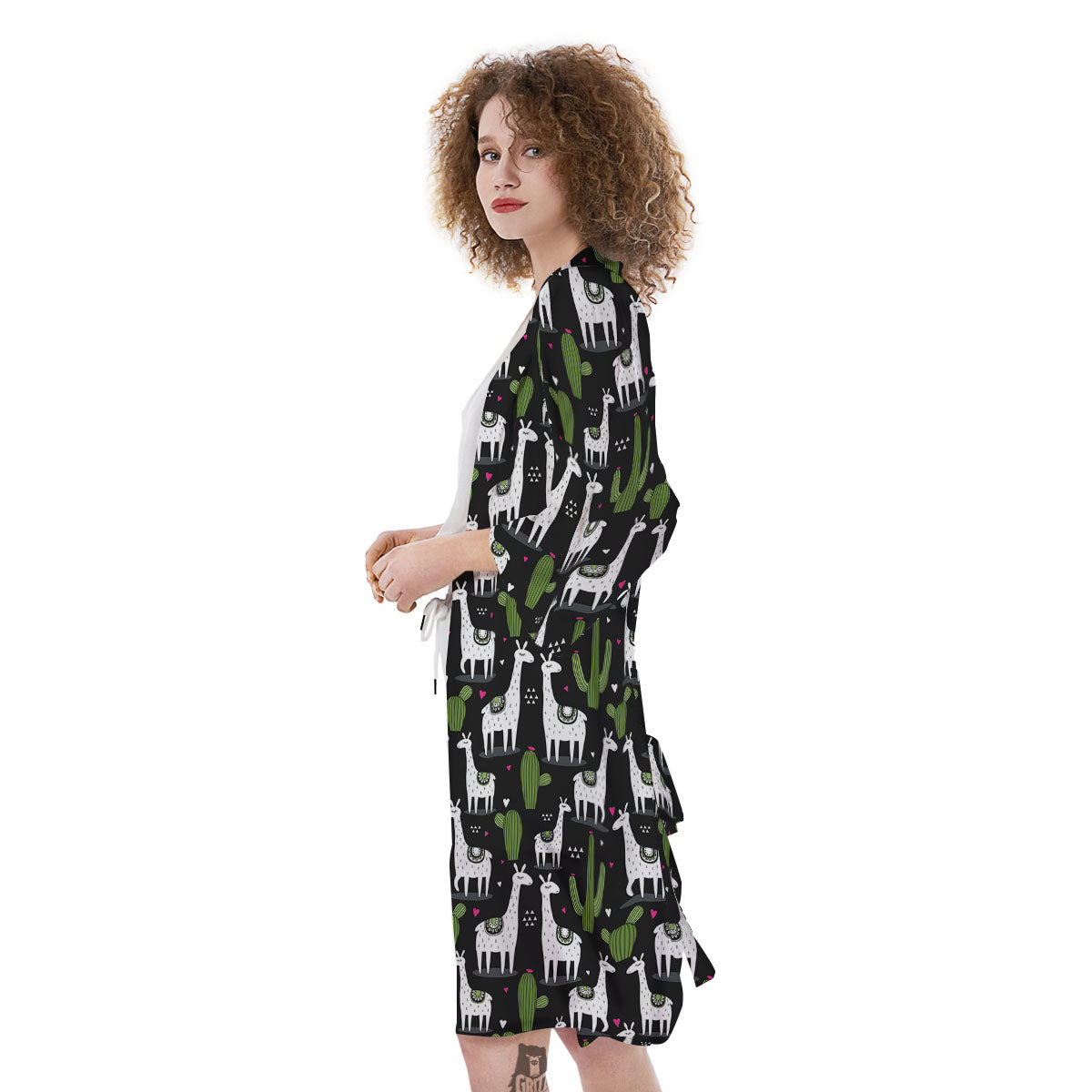 Llama And Cactus Print Pattern Kimono-grizzshop