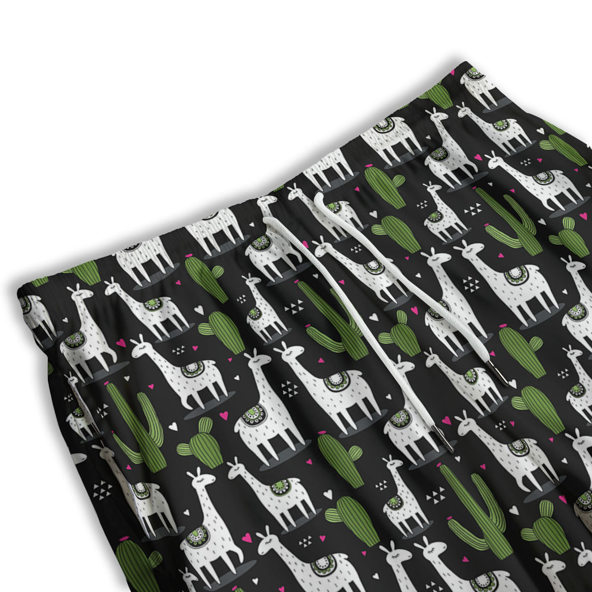 Llama And Cactus Print Pattern Men's Athletic Shorts