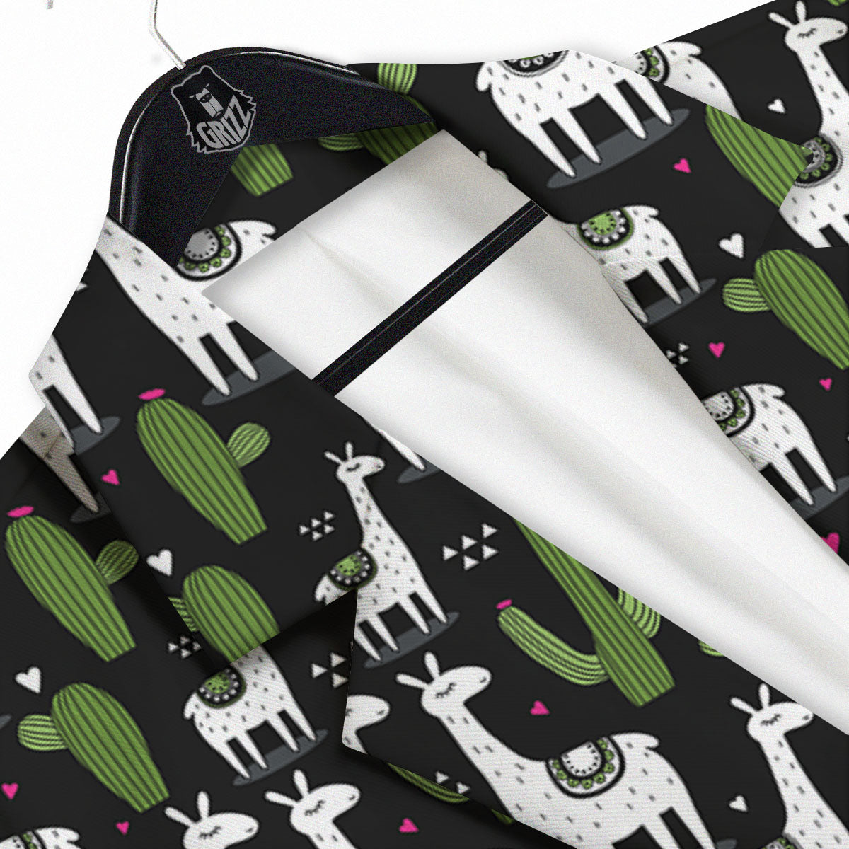 Llama And Cactus Print Pattern Men's Sport Coat-grizzshop