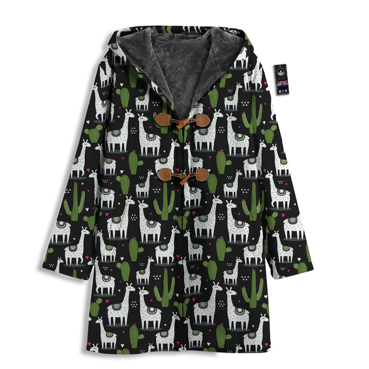 Llama And Cactus Print Pattern Men's Windbreaker Jacket-grizzshop