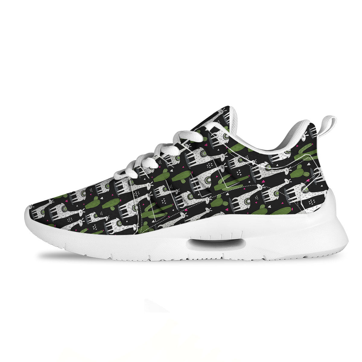 Llama And Cactus Print Pattern Tennis Shoes-grizzshop