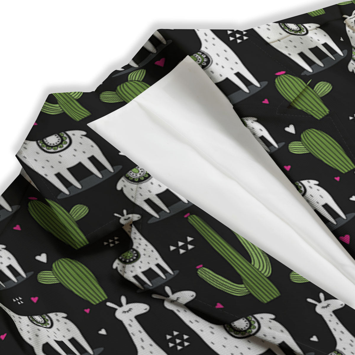 Llama And Cactus Print Pattern Women's Blazer-grizzshop