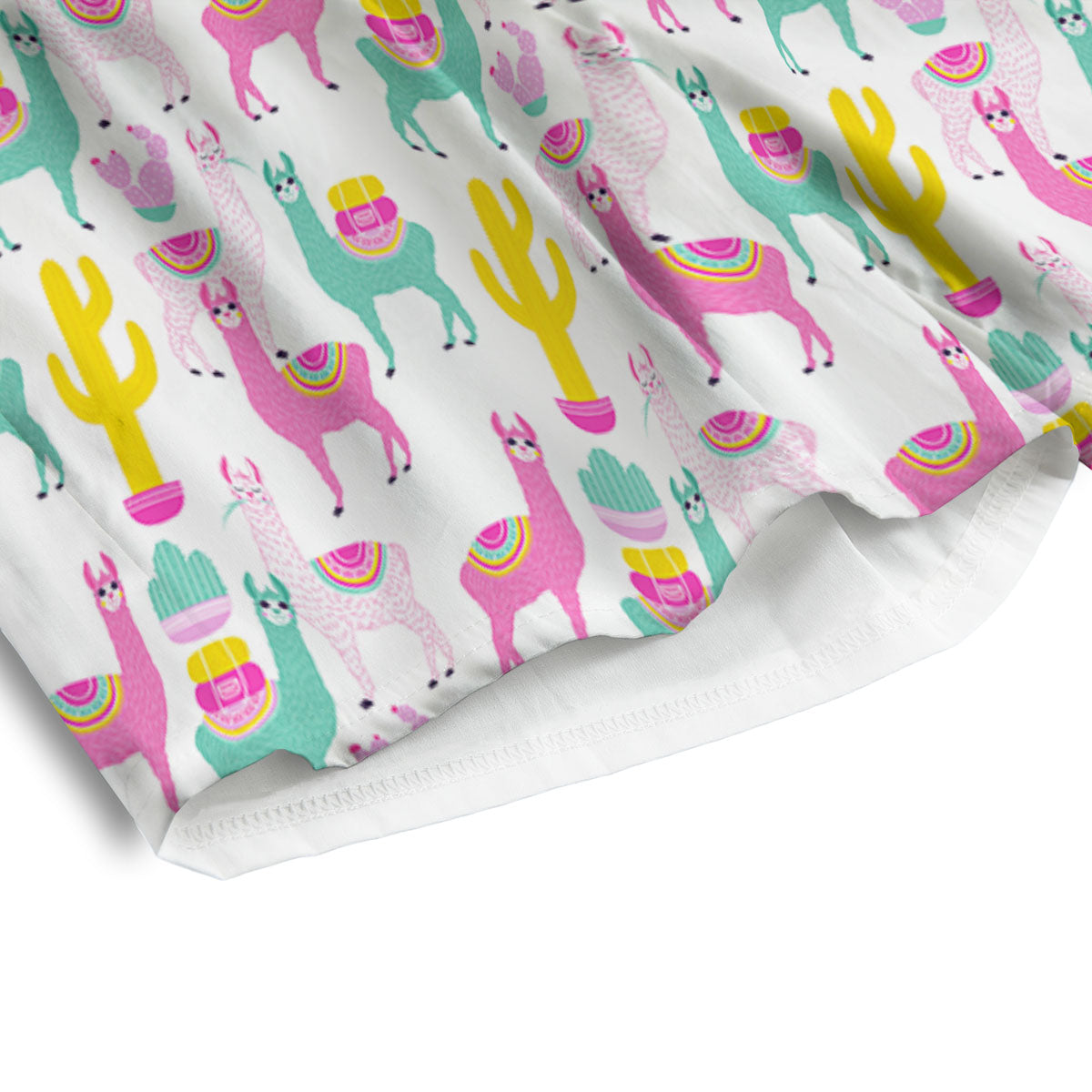 Llama And Cartoon Cactus Print Pattern Men's Athletic Shorts