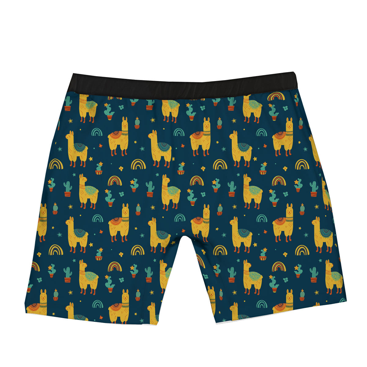 Llama And Cute Cactus Print Pattern Boxer Briefs-grizzshop