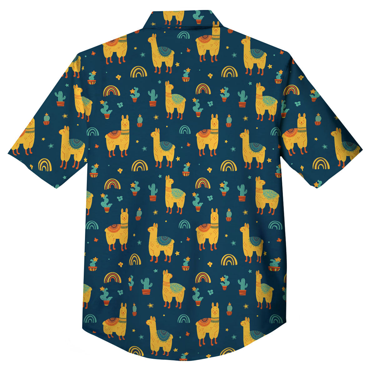 Llama And Cute Cactus Print Pattern Button Up Shirt-grizzshop