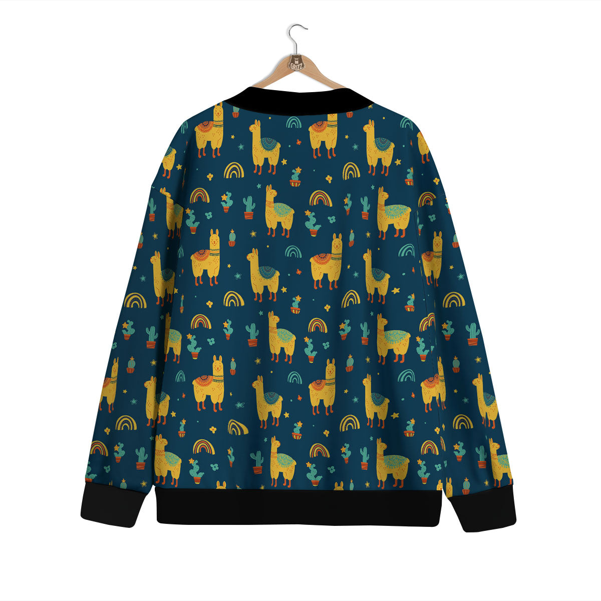 Llama And Cute Cactus Print Pattern Cardigan-grizzshop