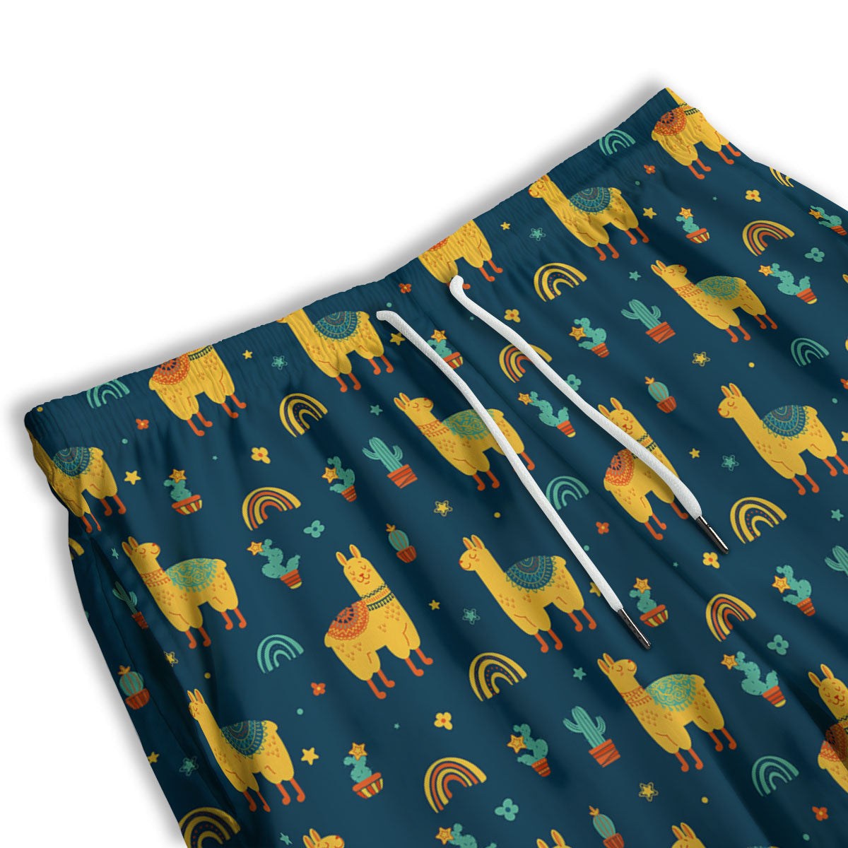 Llama And Cute Cactus Print Pattern Men's Athletic Shorts