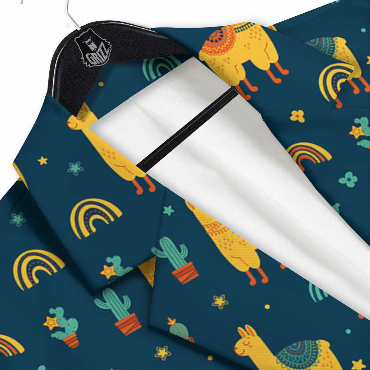 Llama And Cute Cactus Print Pattern Men's Sport Coat-grizzshop