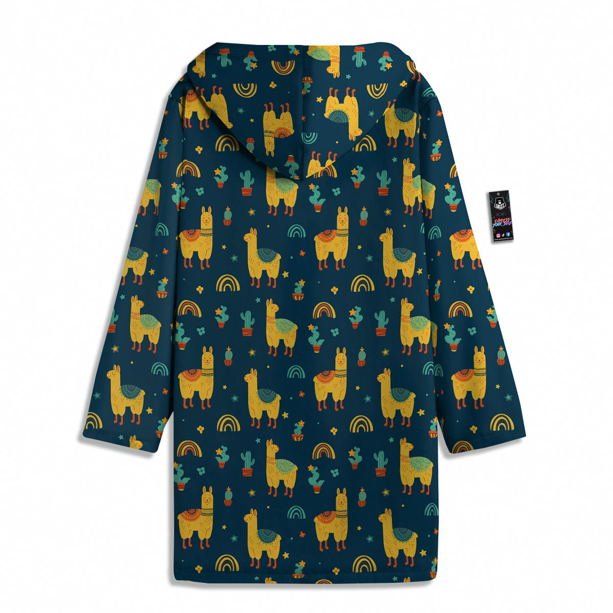 Llama And Cute Cactus Print Pattern Men's Windbreaker Jacket-grizzshop