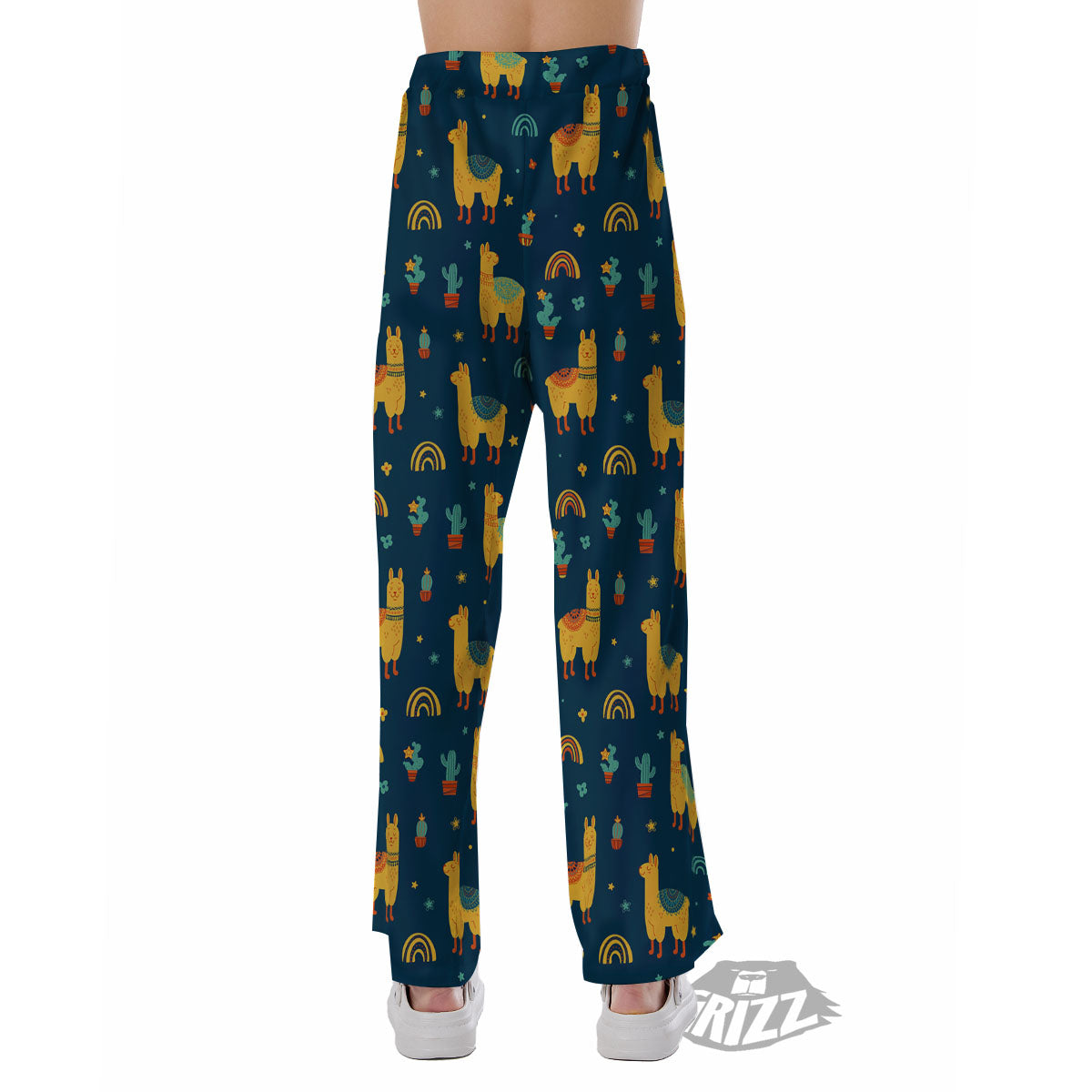 Llama And Cute Cactus Print Pattern Pajama Pants-grizzshop