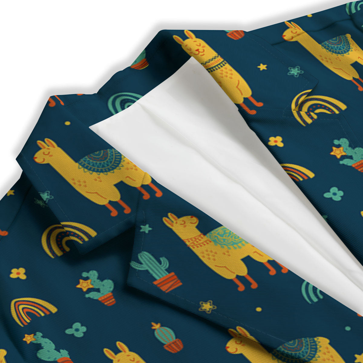 Llama And Cute Cactus Print Pattern Women's Blazer-grizzshop