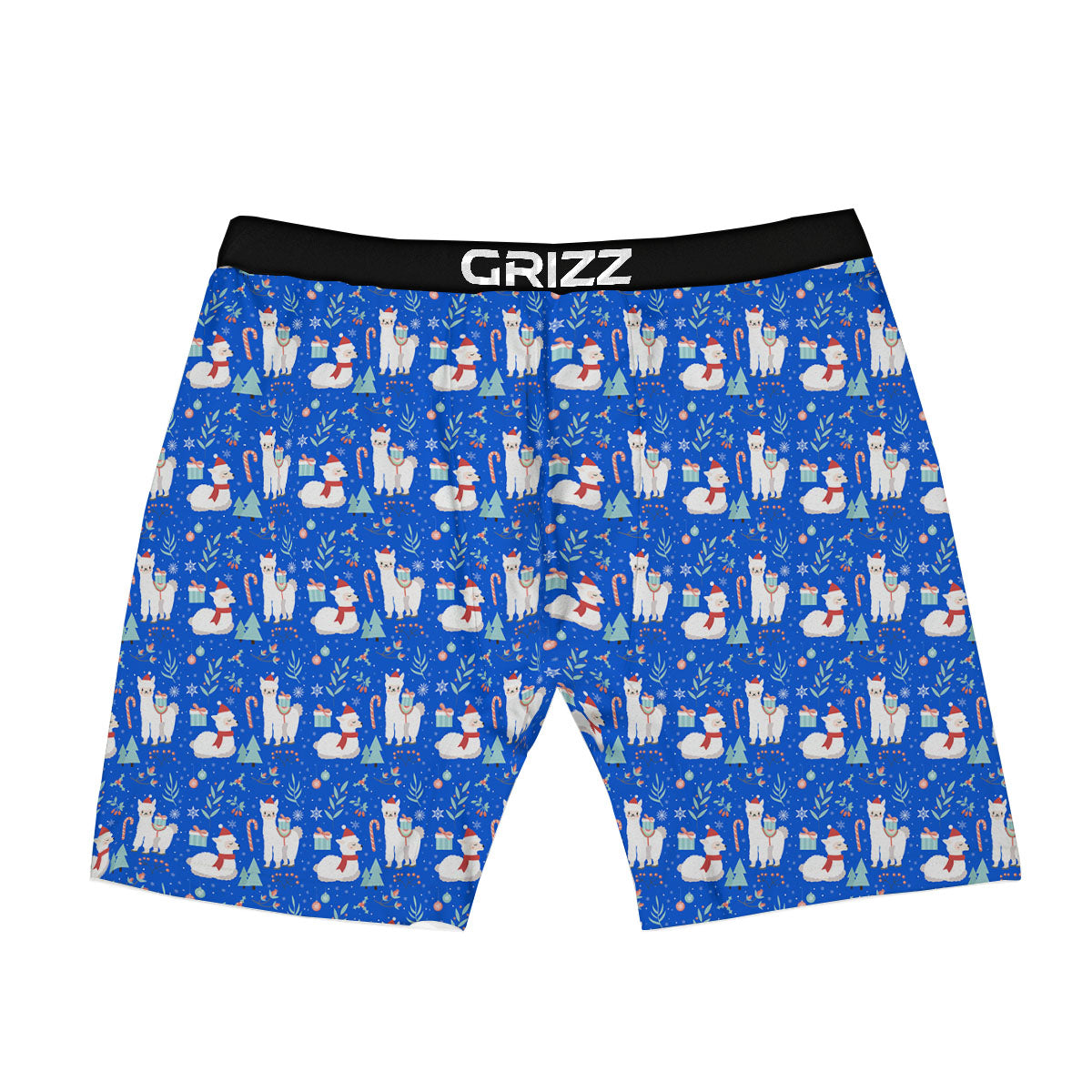 Llama Christmas Print Pattern Boxer Briefs-grizzshop