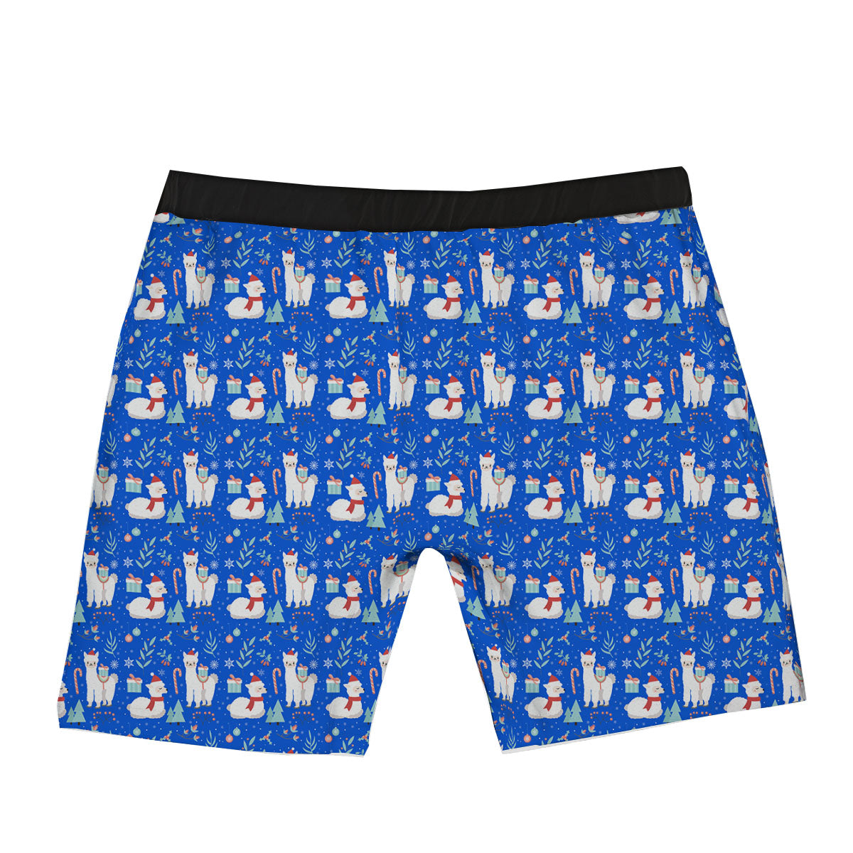 Llama Christmas Print Pattern Boxer Briefs-grizzshop