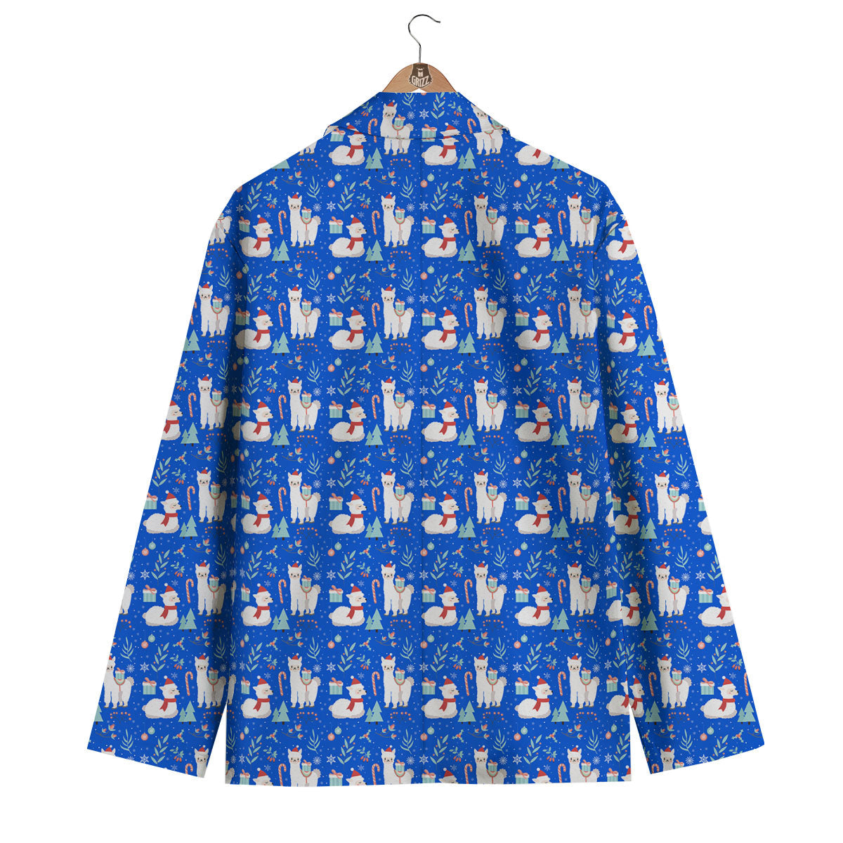Llama Christmas Print Pattern Men's Blazer-grizzshop
