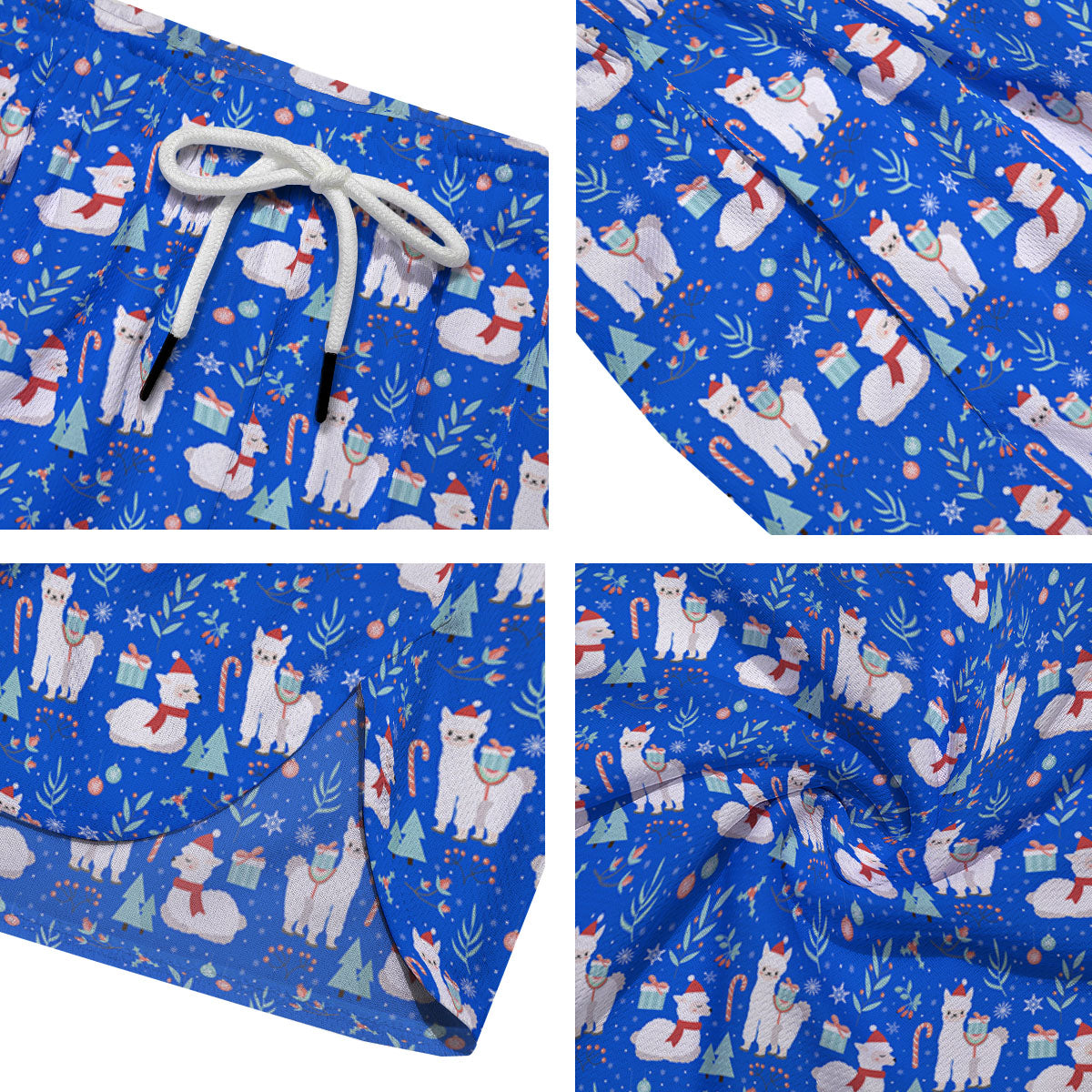 Llama Christmas Print Pattern Men's Running Shorts-grizzshop