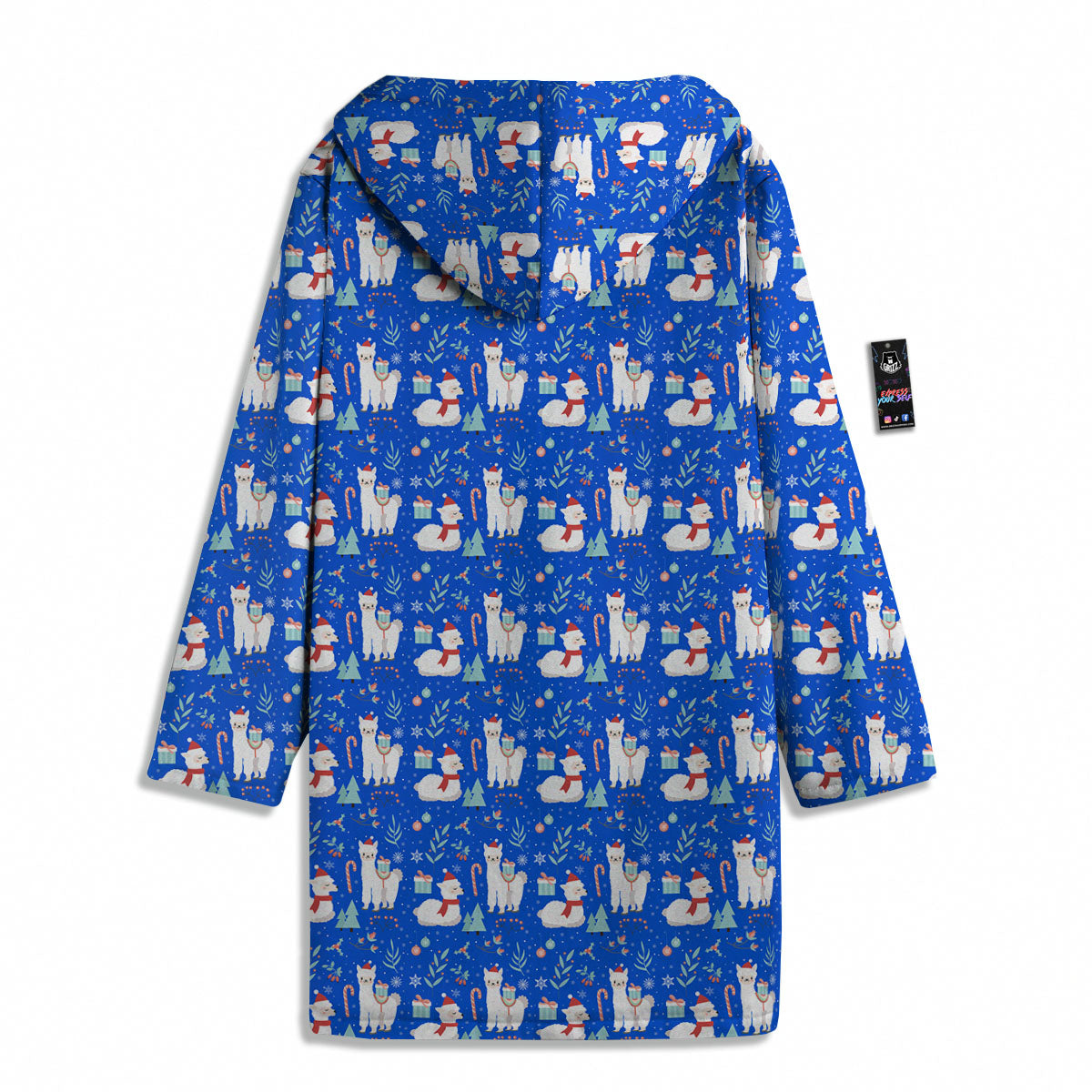 Llama Christmas Print Pattern Men's Windbreaker Jacket-grizzshop
