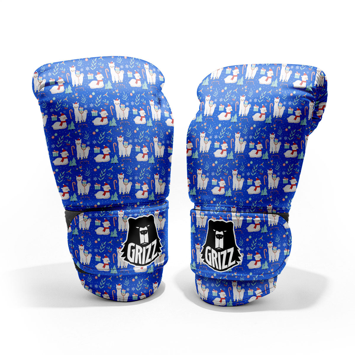 Llama Christmas Print Pattern Pro Boxing Glove