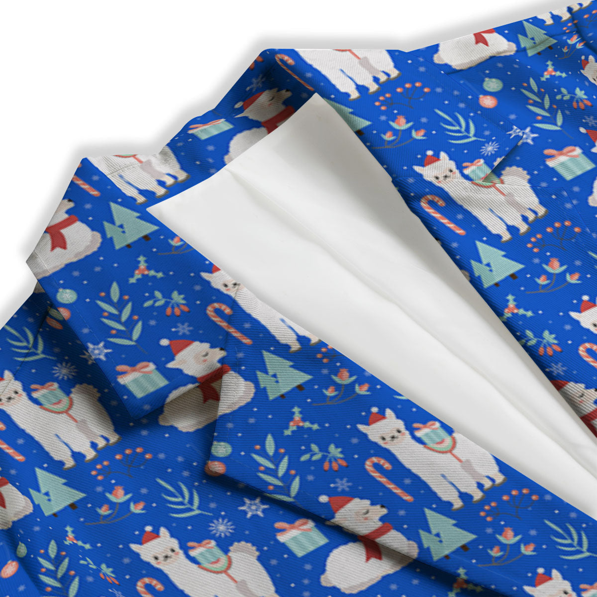 Llama Christmas Print Pattern Women's Blazer-grizzshop