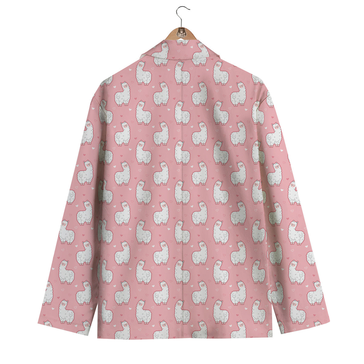 Llama Cute Pink Print Pattern Men's Blazer-grizzshop
