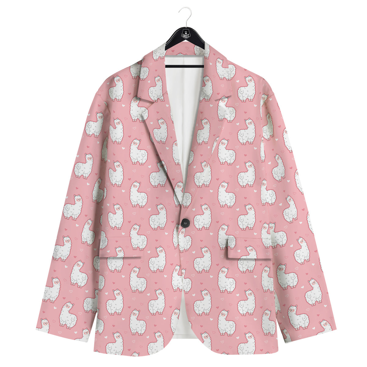 Llama Cute Pink Print Pattern Men's Sport Coat-grizzshop