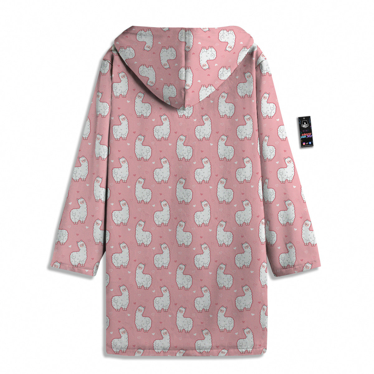 Llama Cute Pink Print Pattern Men's Windbreaker Jacket-grizzshop