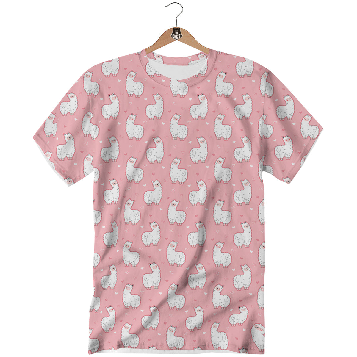 Llama Cute Pink Print Pattern T-Shirt-grizzshop