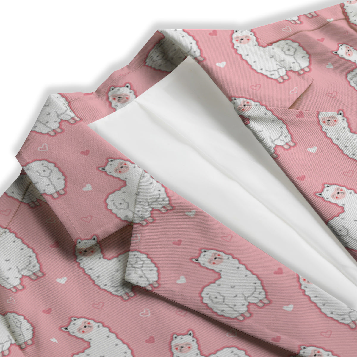 Llama Cute Pink Print Pattern Women's Blazer-grizzshop