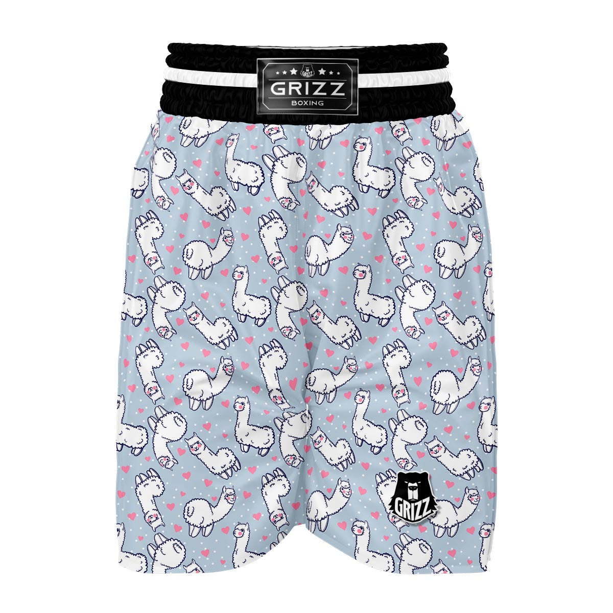 Llama Pattern Print Boxing Shorts-grizzshop