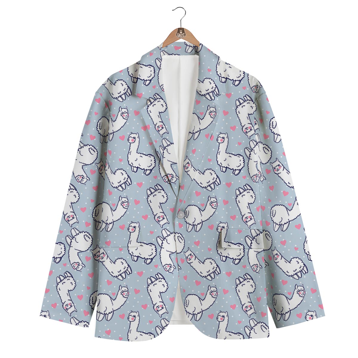 Llama Pattern Print Men's Blazer-grizzshop