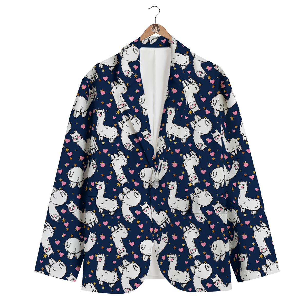 Llama Print Pattern Men's Blazer-grizzshop