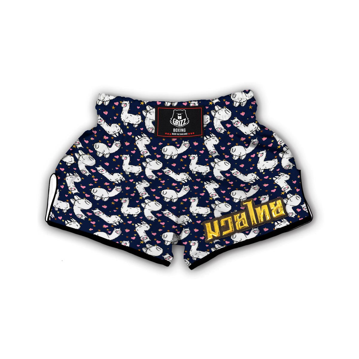 Llama Print Pattern Muay Thai Boxing Shorts-grizzshop