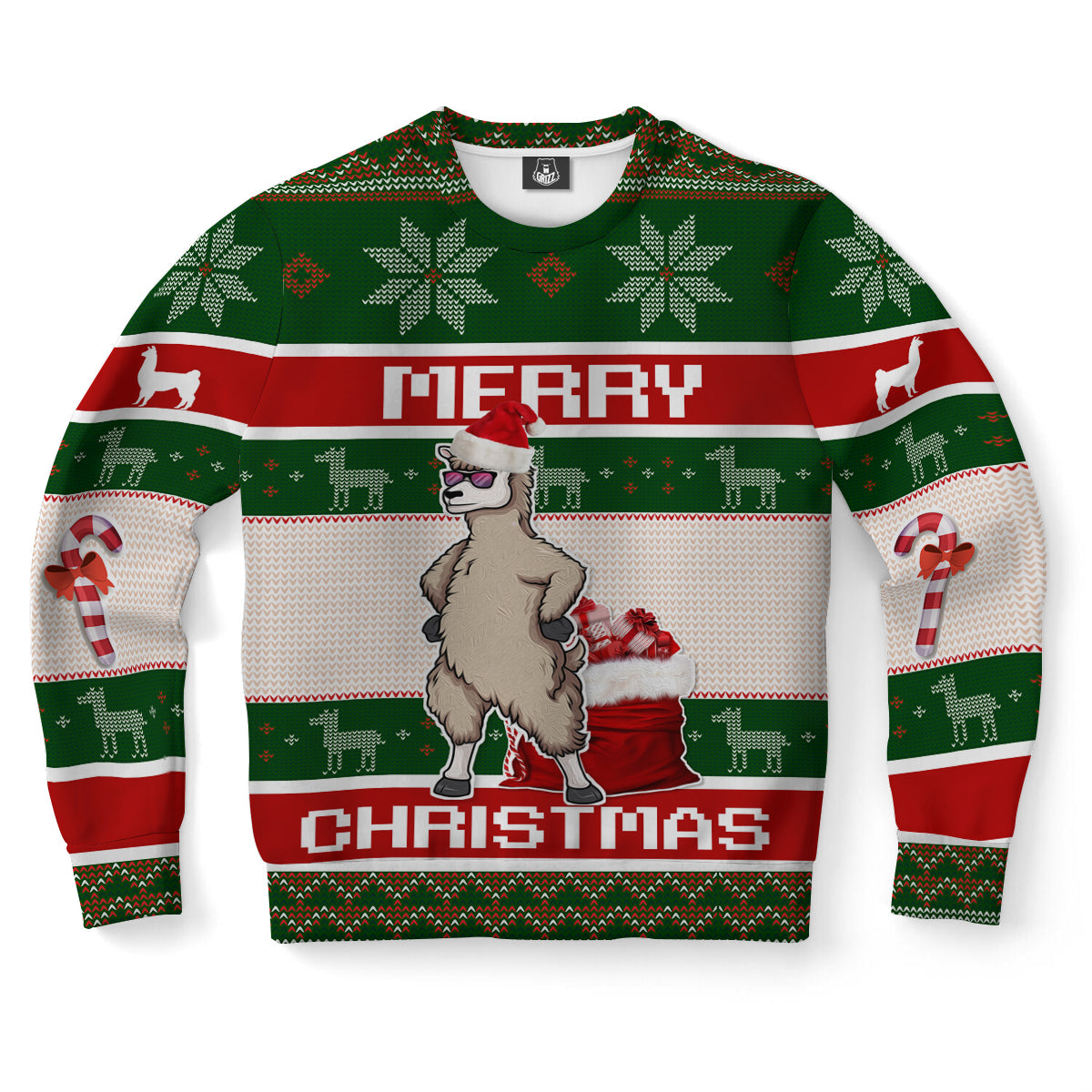Llama Santa Ugly Christmas Sweater-grizzshop