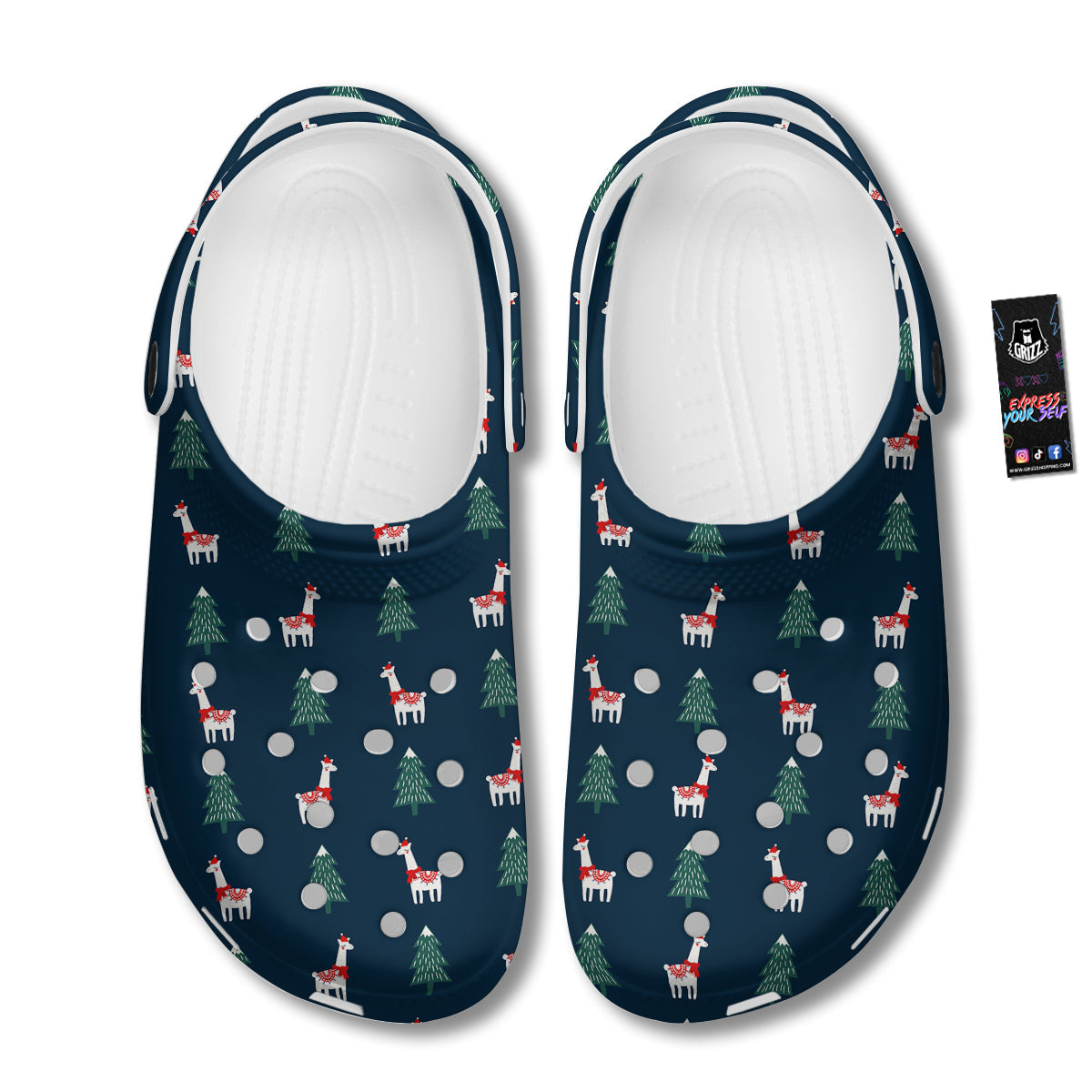 Llama Xmas Print Pattern Clog-grizzshop