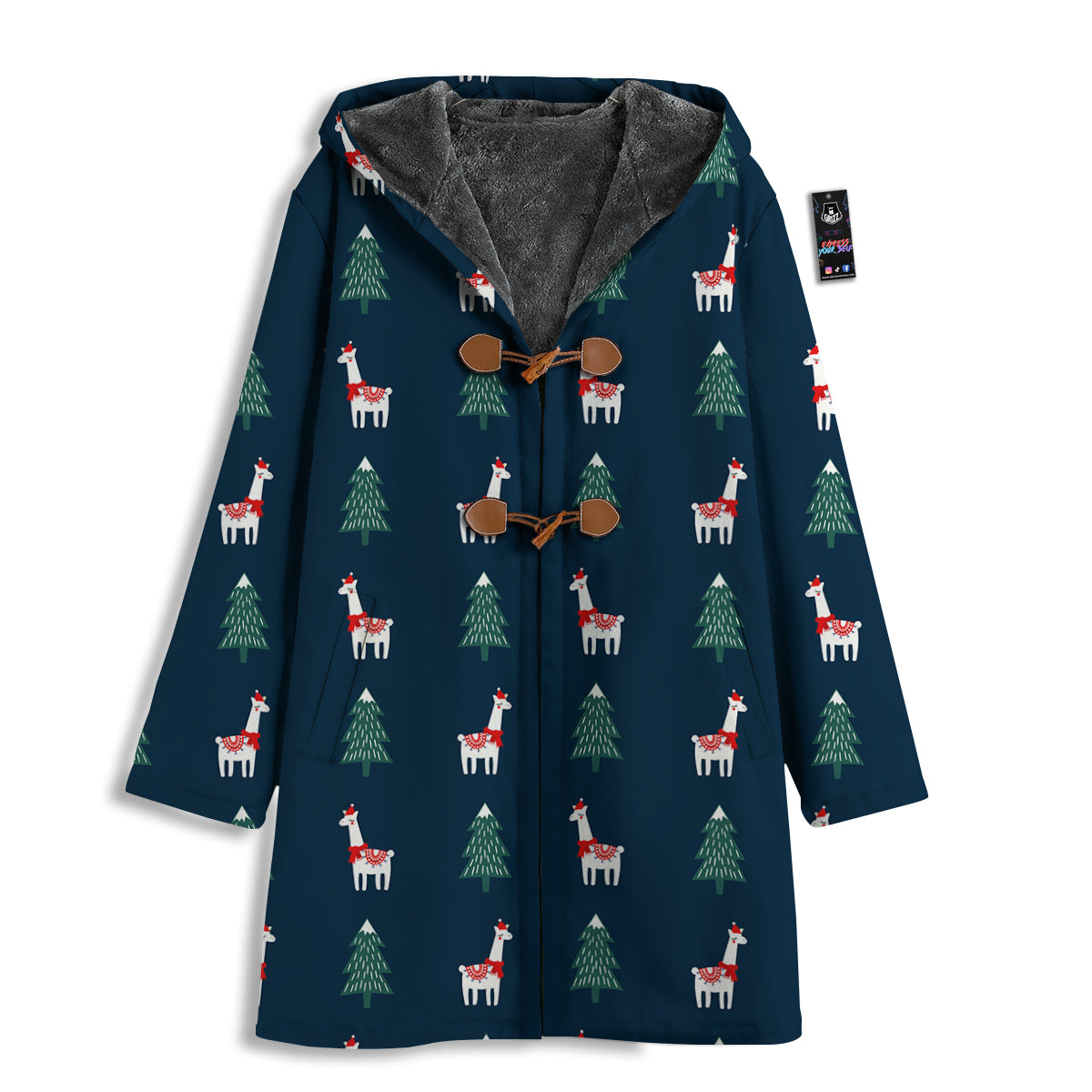 Llama Xmas Print Pattern Men's Windbreaker Jacket-grizzshop