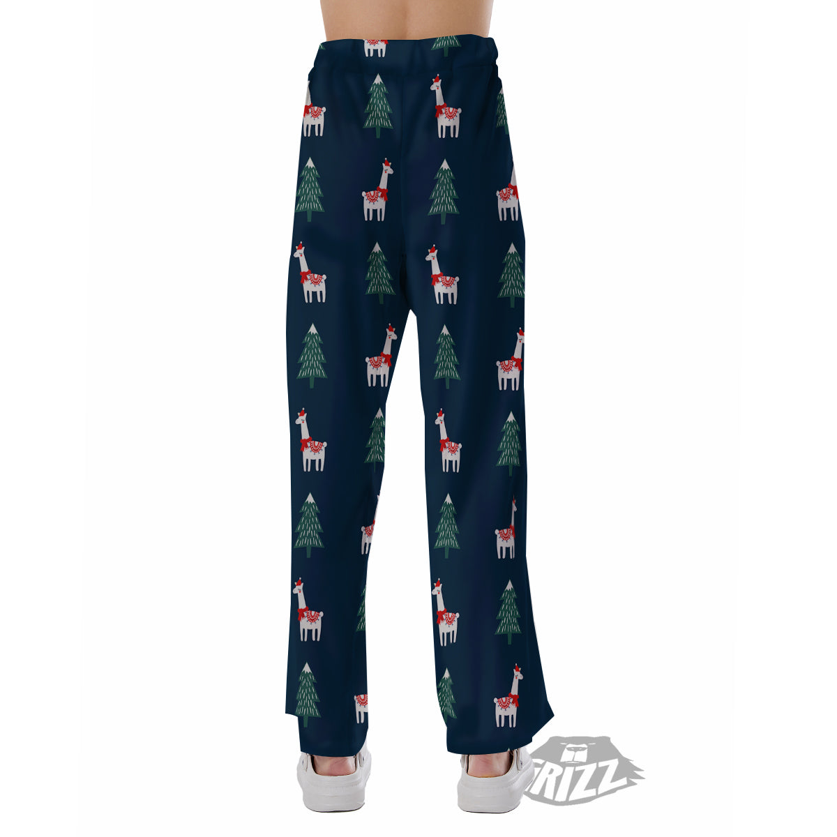 Llama Xmas Print Pattern Pajama Pants-grizzshop