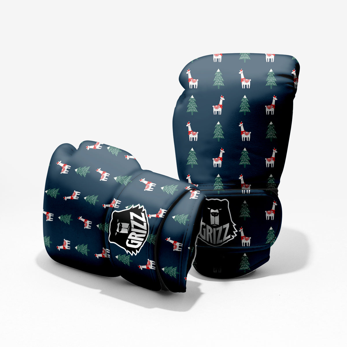 Llama Xmas Print Pattern Pro Boxing Glove