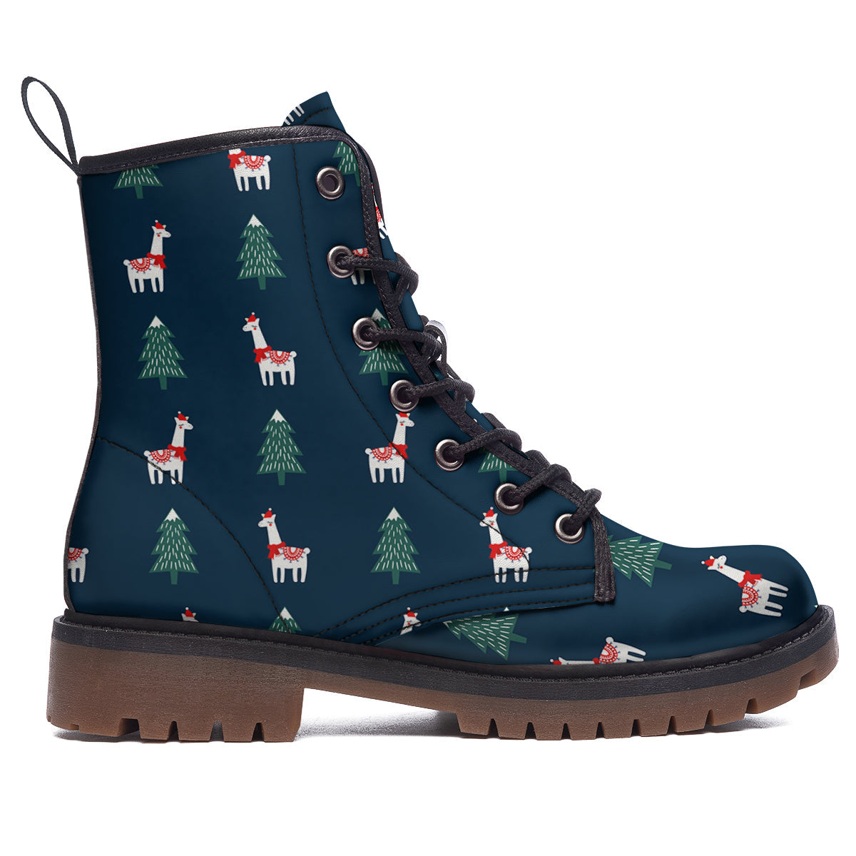 Llama Xmas Print Pattern Work Boots-grizzshop
