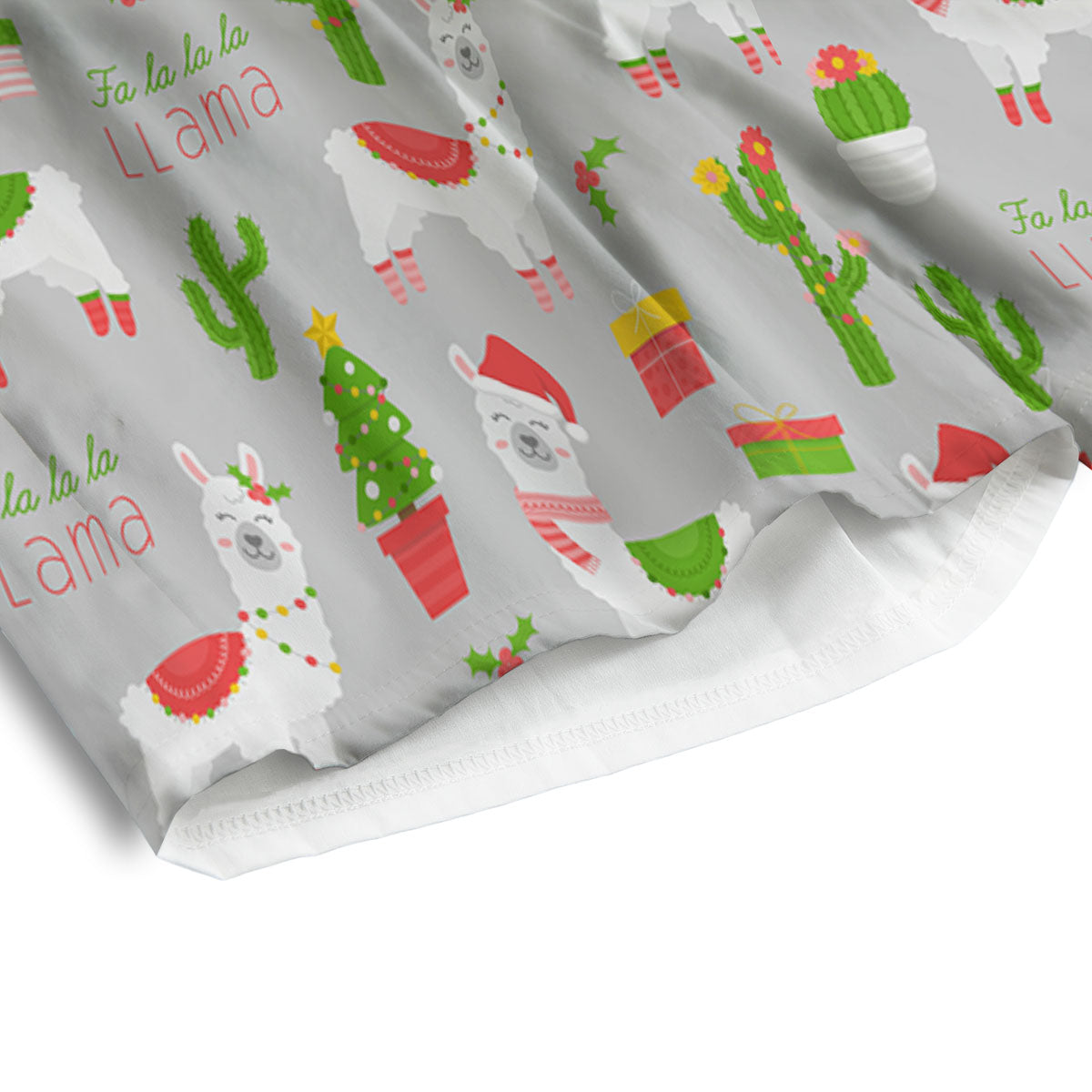 Llama Xmas Santa Claus Print Pattern Men's Athletic Shorts