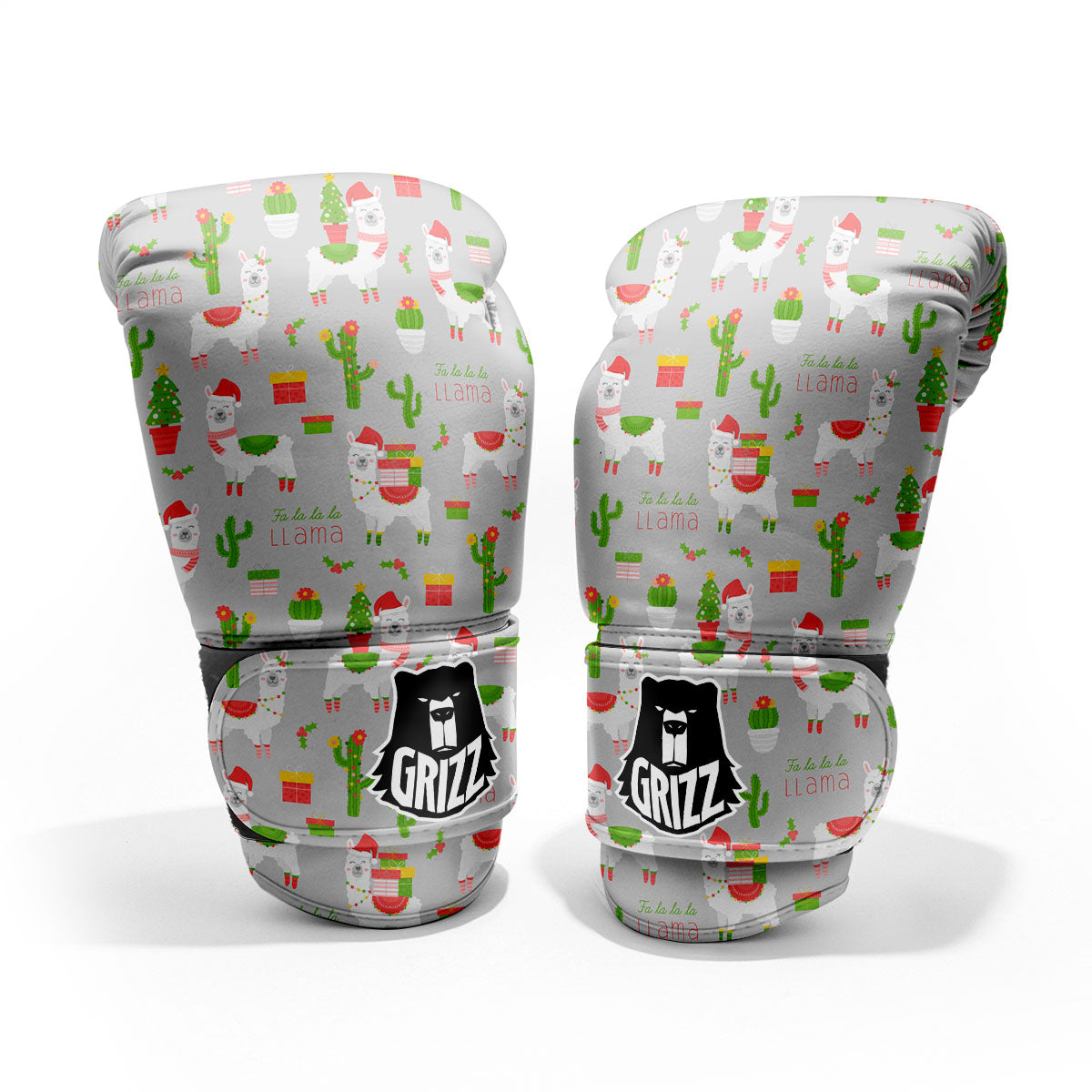 Llama Xmas Santa Claus Print Pattern Pro Boxing Glove