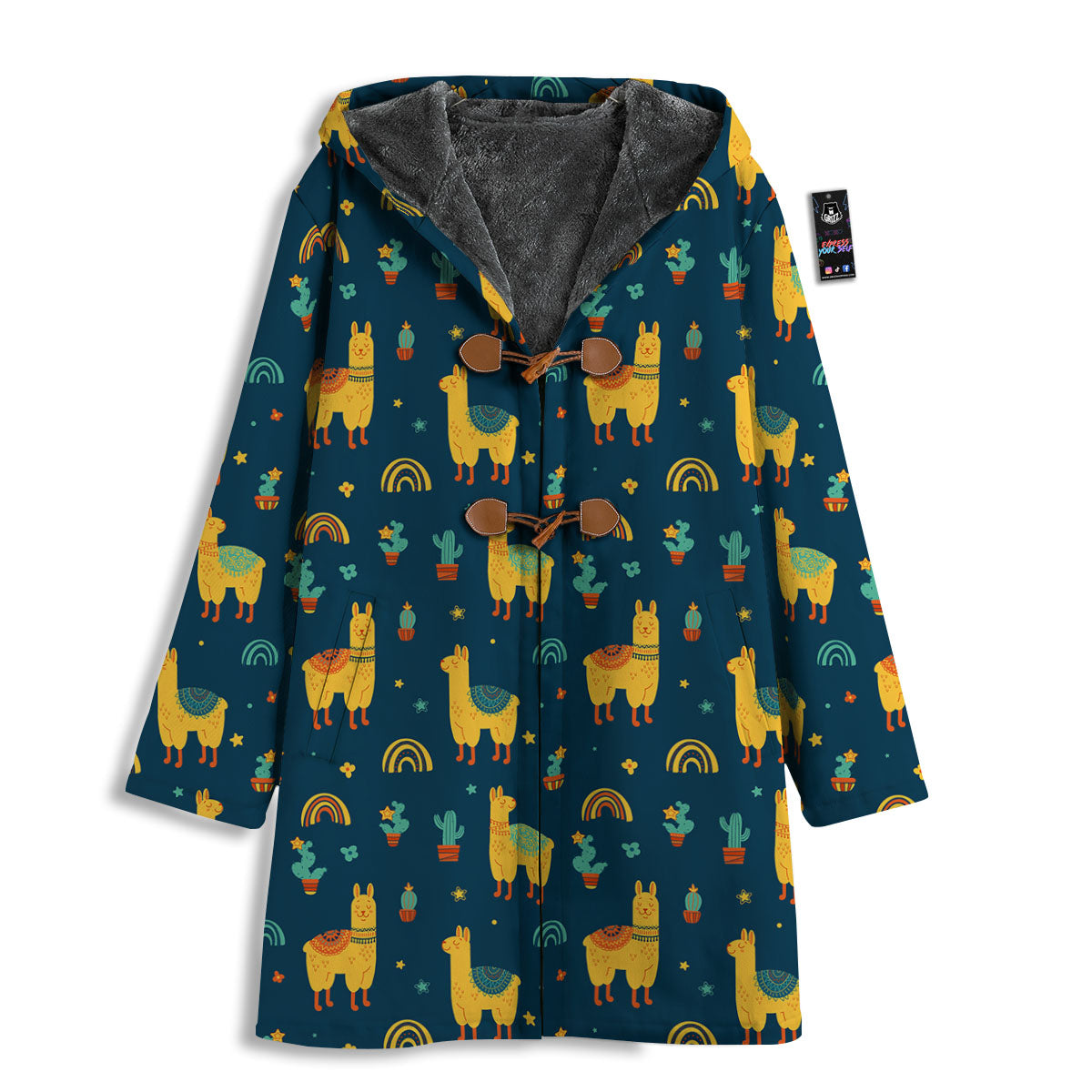 Llama Yellow Print Pattern Men's Windbreaker Jacket-grizzshop