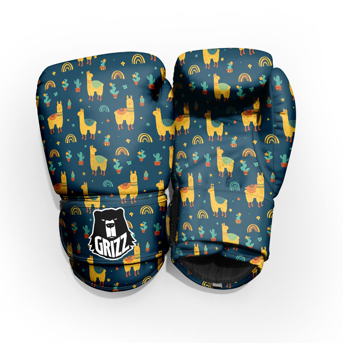 Llama Yellow Print Pattern Pro Boxing Glove