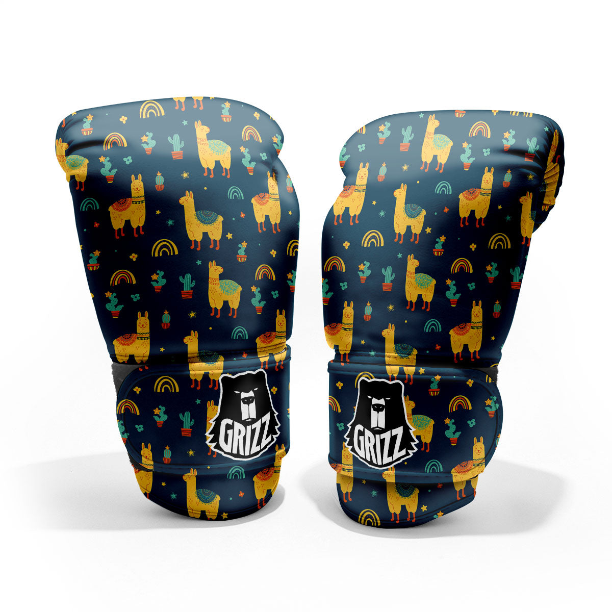Llama Yellow Print Pattern Pro Boxing Glove