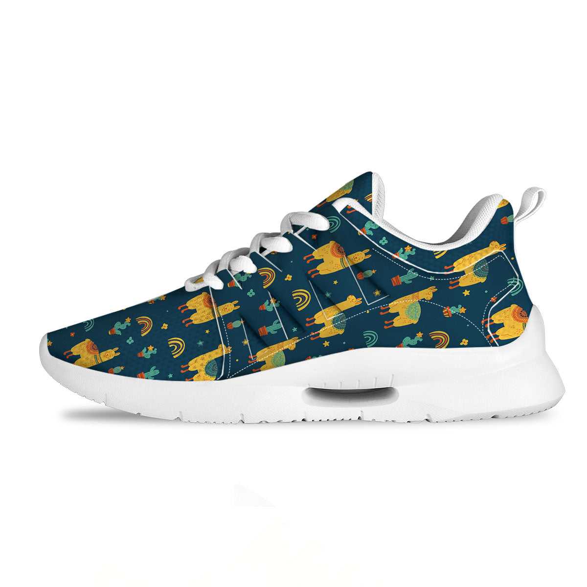 Llama Yellow Print Pattern Tennis Shoes-grizzshop